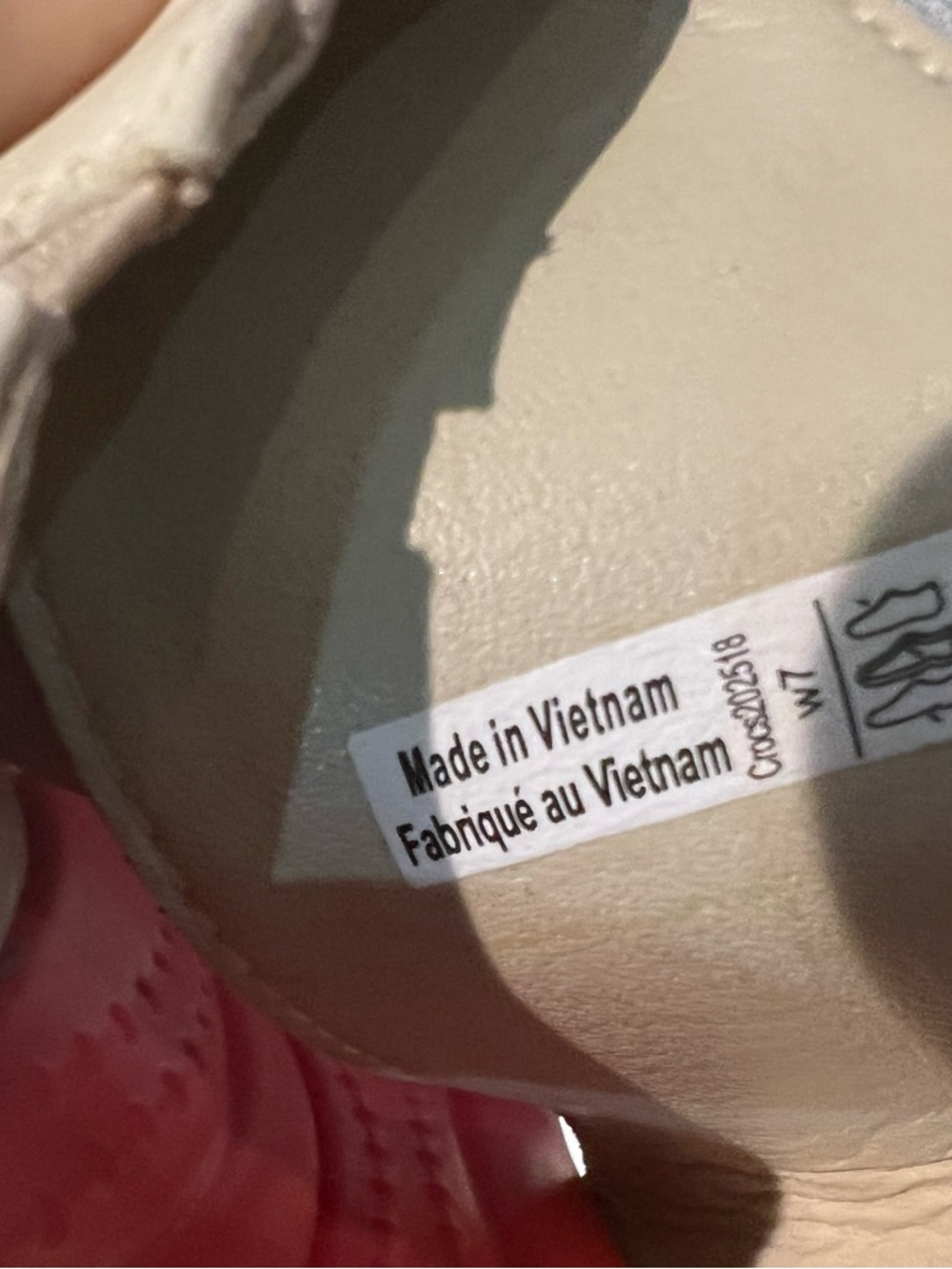 CROCS Coral Slide Sandals with Floral and Light Gray Straps - Picture 9 of 12